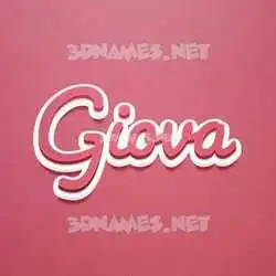 giova in Red Scribble style - 3D name wallpaper