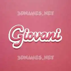 giovani in Red Scribble style - 3D name wallpaper