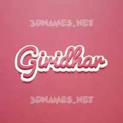 giridhar in Red Scribble style - 3D name wallpaper