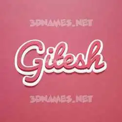 gitesh in Red Scribble style - 3D name wallpaper