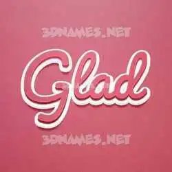 glad in Red Scribble style - 3D name wallpaper