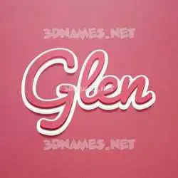 glen in Red Scribble style - 3D name wallpaper