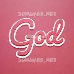 god in Red Scribble style - 3D name wallpaper