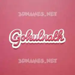 gokulnath in Red Scribble style - 3D name wallpaper