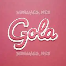 gola in Red Scribble style - 3D name wallpaper
