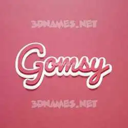 gomsy in Red Scribble style - 3D name wallpaper