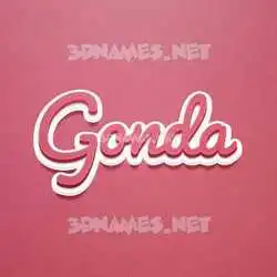 gonda in Red Scribble style - 3D name wallpaper