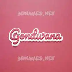 gondwana in Red Scribble style - 3D name wallpaper