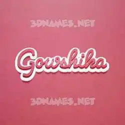 gowshika in Red Scribble style - 3D name wallpaper