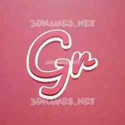 gr in Red Scribble style - 3D name wallpaper