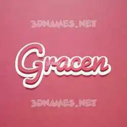 gracen in Red Scribble style - 3D name wallpaper