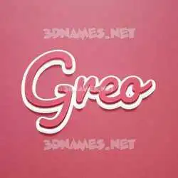 greo in Red Scribble style - 3D name wallpaper