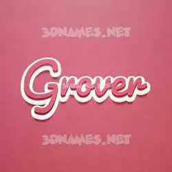 grover in Red Scribble style - 3D name wallpaper
