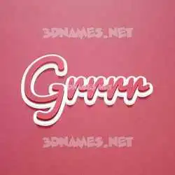 grrrr in Red Scribble style - 3D name wallpaper