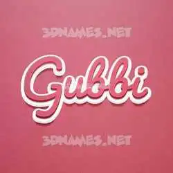 gubbi in Red Scribble style - 3D name wallpaper