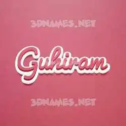 guhiram in Red Scribble style - 3D name wallpaper