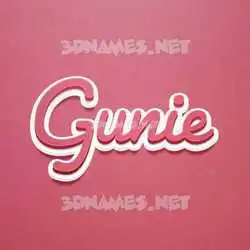 gunie in Red Scribble style - 3D name wallpaper