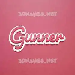 gunner in Red Scribble style - 3D name wallpaper
