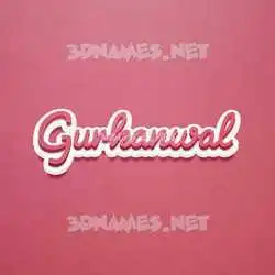 gurkanwal in Red Scribble style - 3D name wallpaper