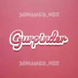gurpinder in Red Scribble style - 3D name wallpaper