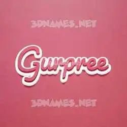 gurpree in Red Scribble style - 3D name wallpaper