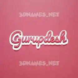gurupdesh in Red Scribble style - 3D name wallpaper