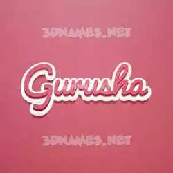 gurusha in Red Scribble style - 3D name wallpaper