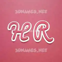 h r in Red Scribble style - 3D name wallpaper