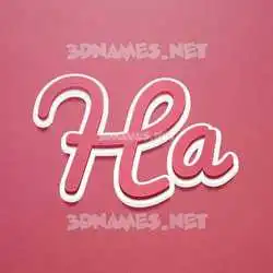 ha in Red Scribble style - 3D name wallpaper