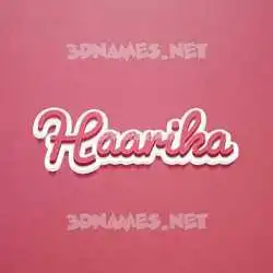 haarika in Red Scribble style - 3D name wallpaper