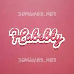 habebty in Red Scribble style - 3D name wallpaper