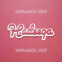 hadeeqa in Red Scribble style - 3D name wallpaper