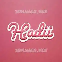 hadii in Red Scribble style - 3D name wallpaper
