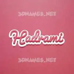 hadrami in Red Scribble style - 3D name wallpaper