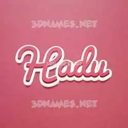 hadu in Red Scribble style - 3D name wallpaper