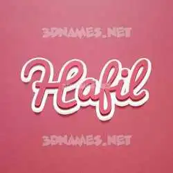 hafil in Red Scribble style - 3D name wallpaper