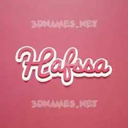 hafssa in Red Scribble style - 3D name wallpaper