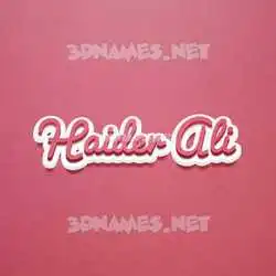 haider ali in Red Scribble style - 3D name wallpaper