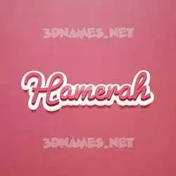 hamerah in Red Scribble style - 3D name wallpaper