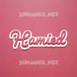 hamied in Red Scribble style - 3D name wallpaper