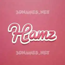 hamz in Red Scribble style - 3D name wallpaper