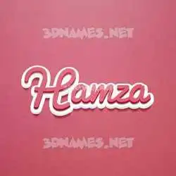 hamza in Red Scribble style - 3D name wallpaper