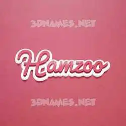 hamzoo in Red Scribble style - 3D name wallpaper