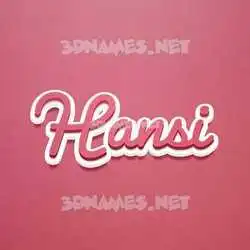 hansi in Red Scribble style - 3D name wallpaper