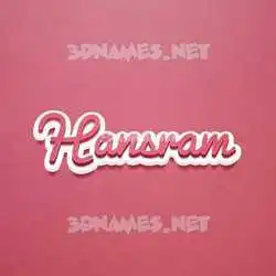 hansram in Red Scribble style - 3D name wallpaper