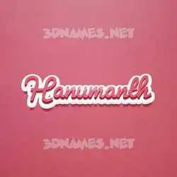 hanumanth in Red Scribble style - 3D name wallpaper