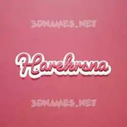 harekrsna in Red Scribble style - 3D name wallpaper
