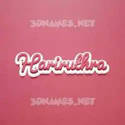 hariruthra in Red Scribble style - 3D name wallpaper