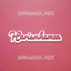 harismhamza in Red Scribble style - 3D name wallpaper