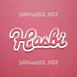 hasbi in Red Scribble style - 3D name wallpaper